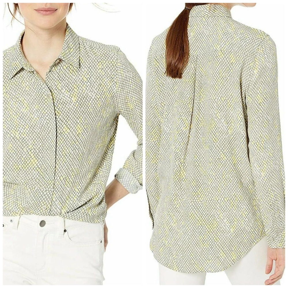 Equipment Femme Essential Snake Print shirt in silverlin multi